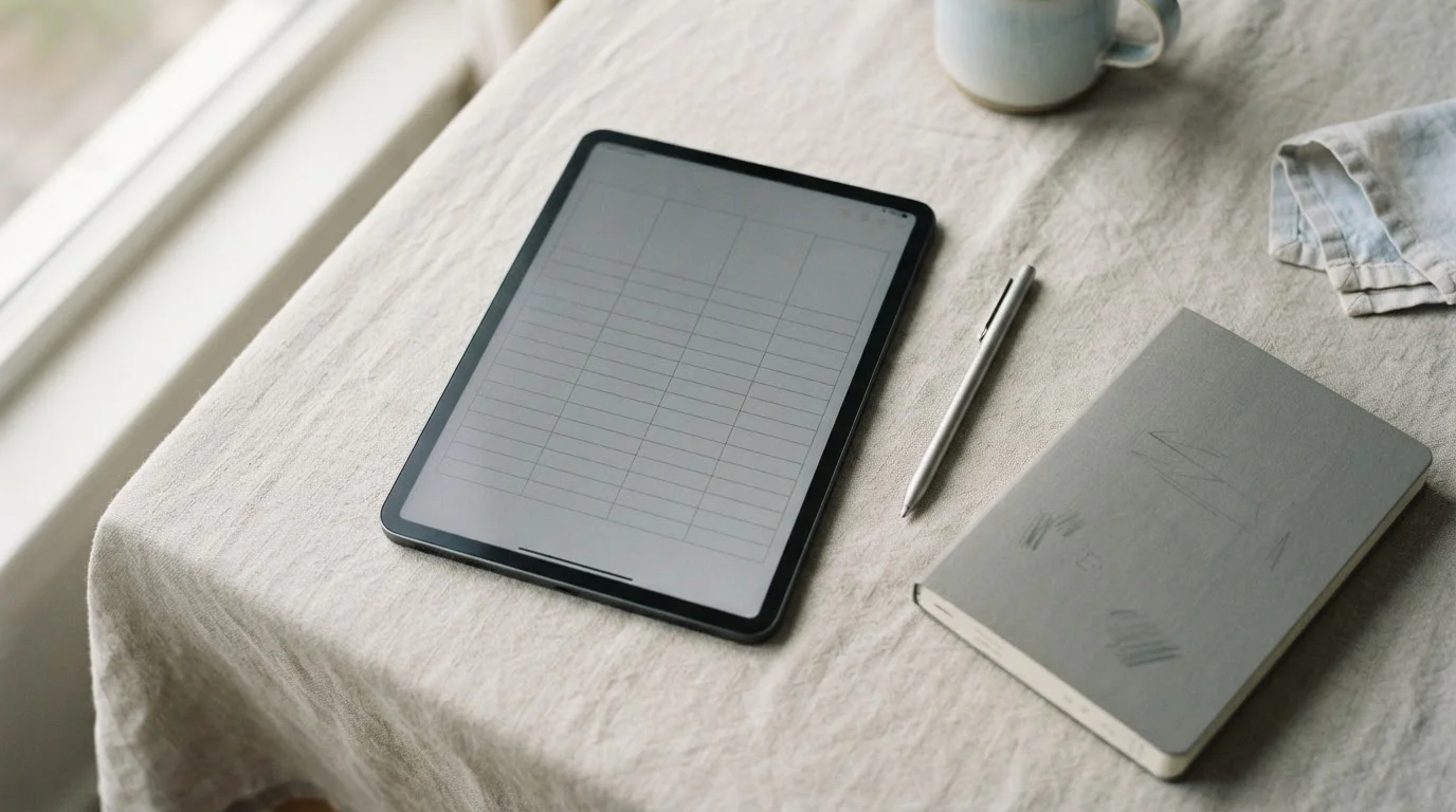 Übersichtliche Vergleichstabelle auf einem Tablet zur Bewertung von Wettanbietern