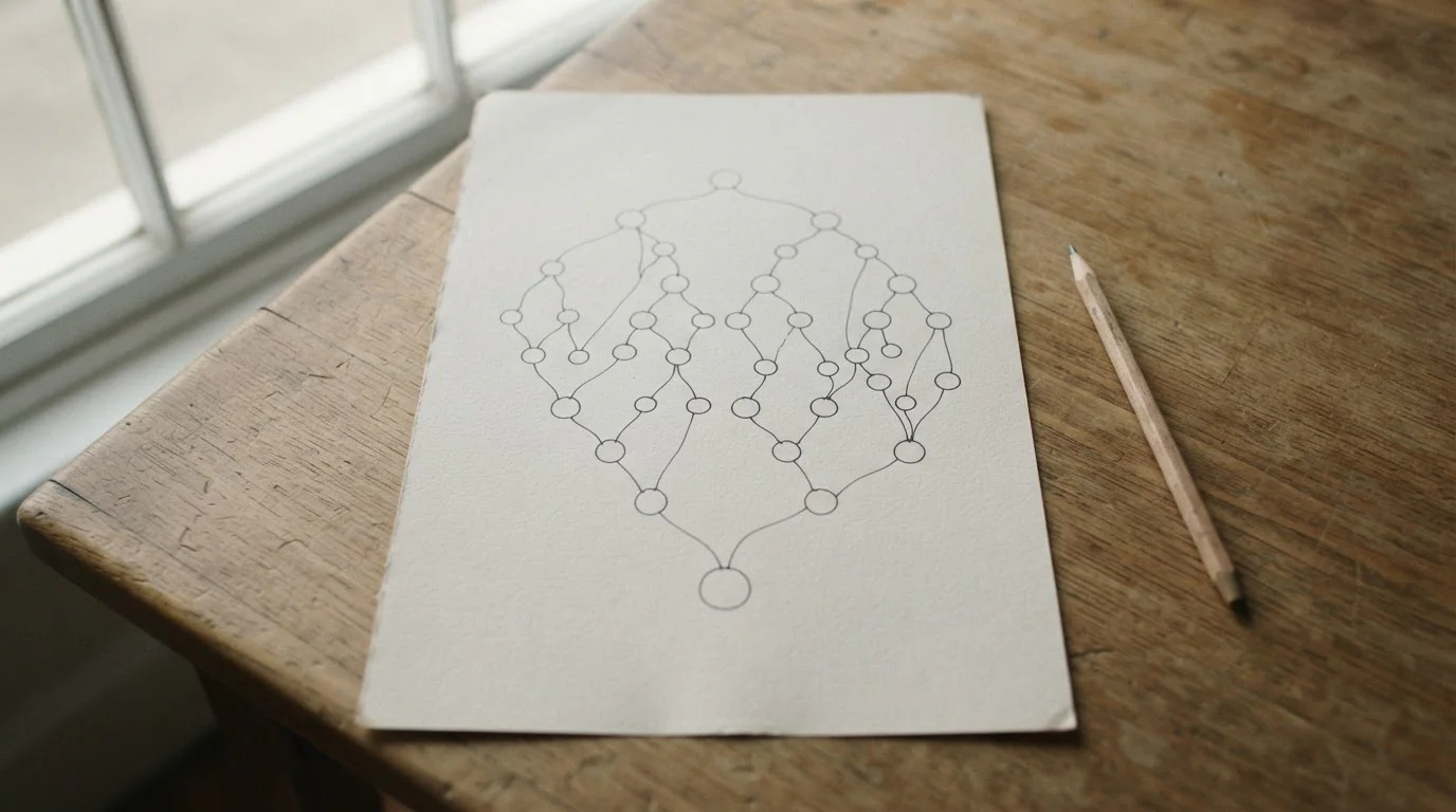 Verzweigtes Diagramm auf Papier illustriert Kombiwetten-Wahrscheinlichkeiten