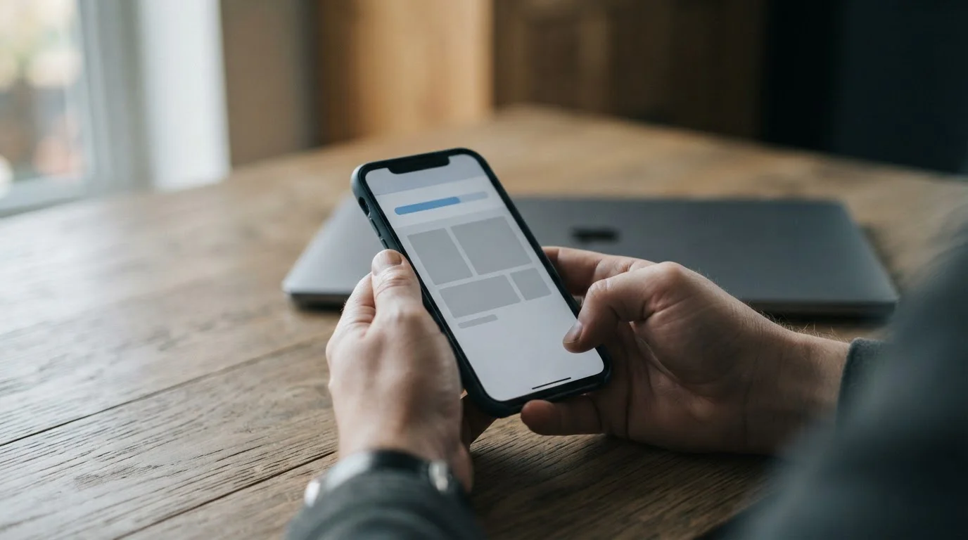 Smartphone mit Trustly-Sofortüberweisung im Ein- und Auszahlungsablauf