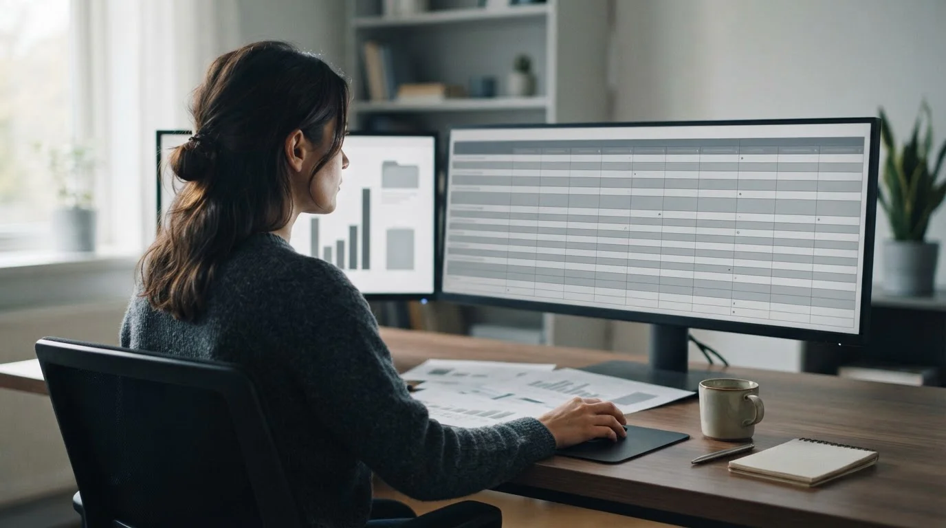 Analystin vergleicht neun Anbieter an einem großen Monitor