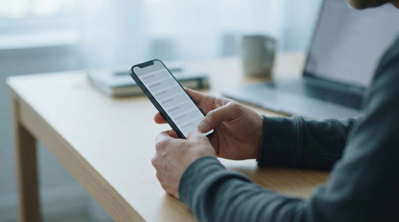 Person tippt am Smartphone während einer Zahlungsauswahl